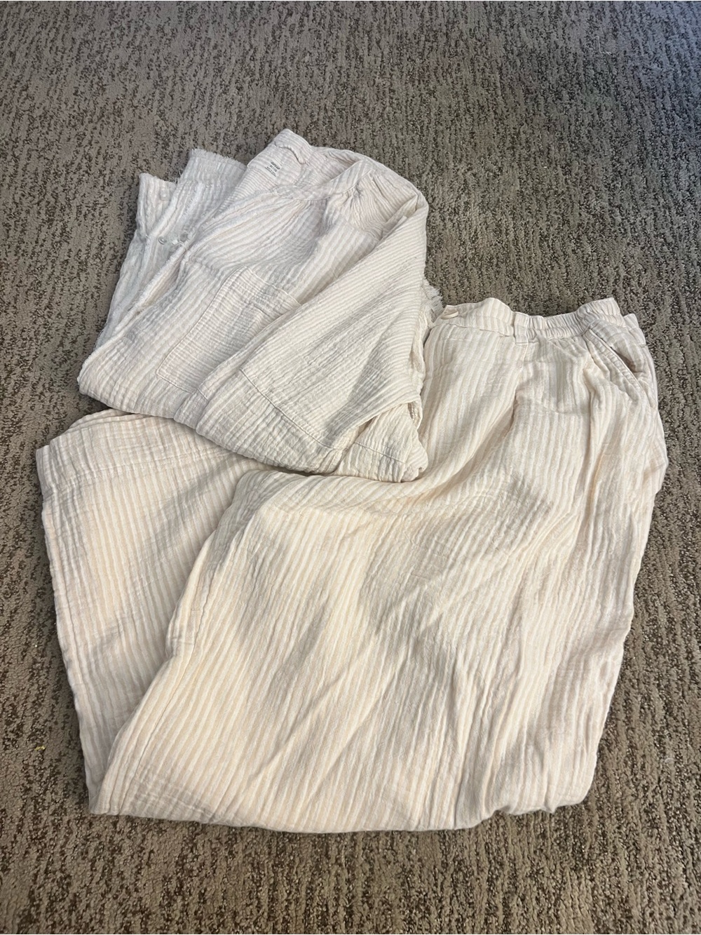 aerie Light Cream 100% Cotton Two-Piece Set - Picture 11 of 15